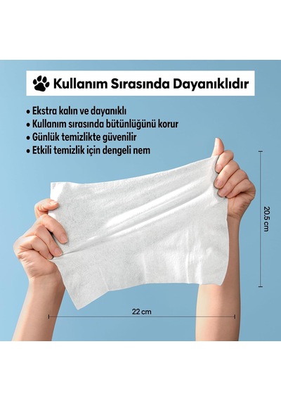 Köpekler Ve Kediler İçin Evcil Hayvan Mendilleri, Nazik Bakım Ve Temizlik Mendilleri, Patiler, Tüyler Ve Yüz İçin