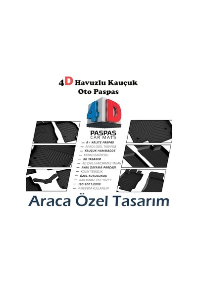 Kia Sportage 2016-2021 İle Uyumlu 4d Havuzlu Paspas A+kalite Siyah Açık Bej
