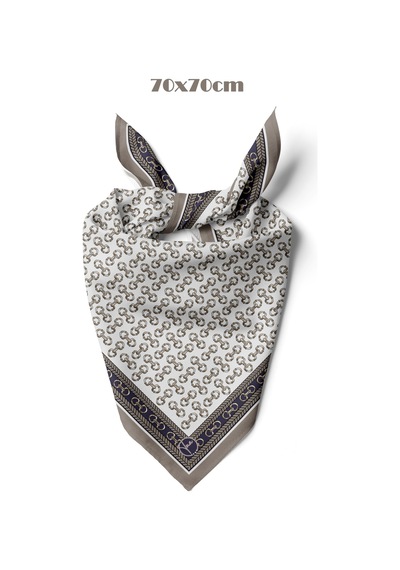 Barok Zincir Desen 70 70cm Bandana/fular Çok Renkli