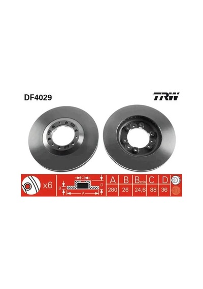 Opel Frontera A Fren Diski On 1993-1998 Trw Df4029 2adettir