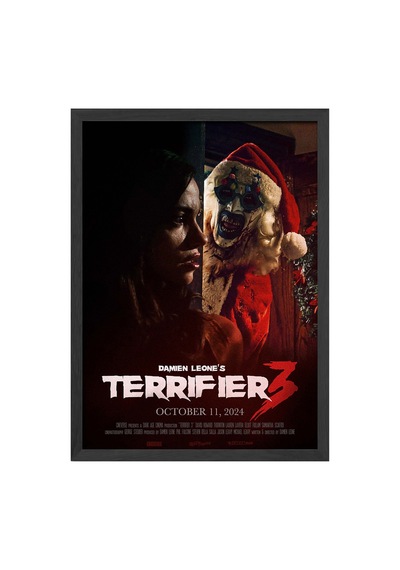 Terrifier Siyah Ahşap Çerçeveli Poster, Dekoratif Film Duvar Tablosu