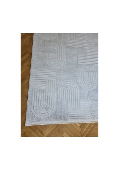 Badelya Home London 004 Krem Gri Bambu Akrilik Yumuşak Modern Özel Kesim Salon Koridor Halısı 004-krem/gri