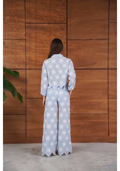 Verymoda D 2913 Nakışlı Pantolon D2913 Mavi