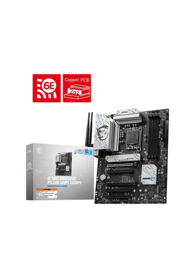 Msı B760 Gamıng Plus Wıfı Ddr4 Intel Lga1700 Ddr4 5333+ Oc Mhz Aaaa43msı0063