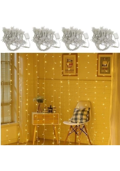 Buffer 8 Fonksiyonlu 200 Led 10 Saçak Şerit Led 2x2 Perde İp Led Gün Işığı Diğer