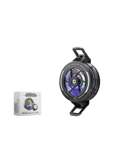 Hadron Sl70 Manyetik Klipsli Telefon Soğutucu Fan Rgb Isı Göstergeli Siyah