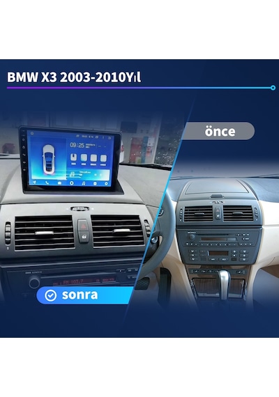 X3-bmw-x3-2003-2010yıl Carplay 9inç 6/128gb Multimedya