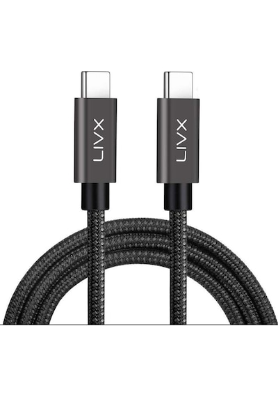 100w 5a Type C To Type C Pd 2.0 5 Gbps 25 Cm Hızlı Şarj Ve Data Kablosu Halat Örgülü Space Gray Tct-25