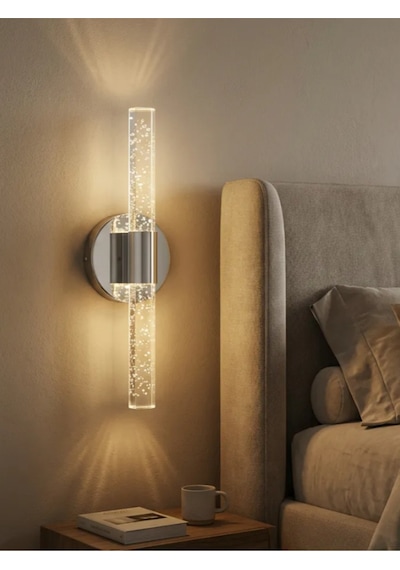 Bhbackhome Bubbleflux Medium Şık Tasarım Modern Ledli Aplik 31 Cm Gümüş Pilli Gümüş