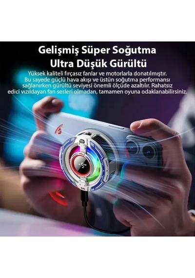 Memo Cx16 Apple iOS Uyumlu, Android Soğutucu 15w15w Manyetik Rgb Telefon Soğutucu Anında Hızlı Soğutma Sessiz Fa