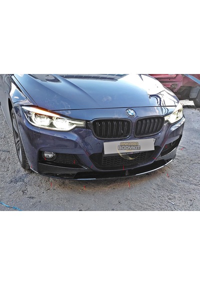 F30 M Sport Ön Lip - 3 Parça - Plastik - Parlak Siyah