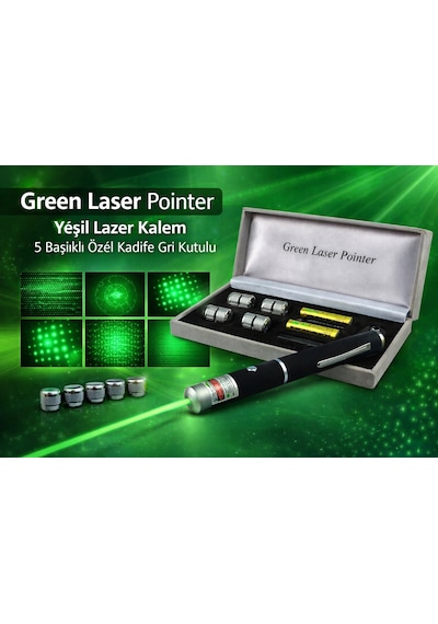 Green Lazer Kalem 5 Başlıklı Özel Kadife Gri Kutulu