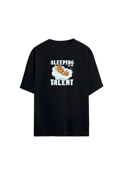 Noıssey Jerry - Sleeping İs My Talent Unisex Oversize T-shirt Siyah