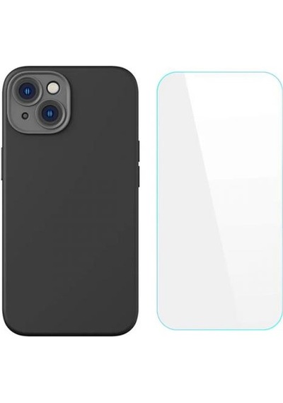 Baseus Kamera Korumalı Apple Uyumlu iPhone 14 6.1 Silikon Kılıf Ve Ful Kaplama Kırılmaz Ekran Koruyucu Seti
