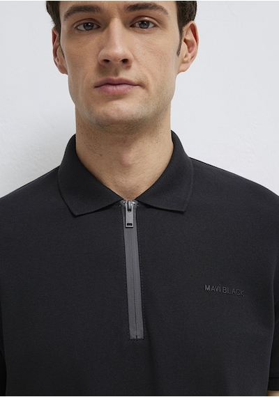 Mavi - Mavi Black Fermuarlı Siyah Polo Tişört 0613137-900 Siyah