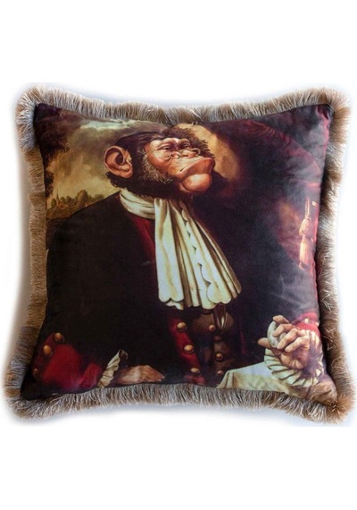 Mr. Monkey Kadife Yastık/kırlent Dolgu Boncuk Elyaf Uluslararası Yıkama Ve Solmama Sertifikası Çok Renkli