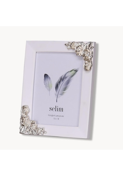 Selim Dekor Rosengard 13x18 Çerçeve Beyaz-gümüş