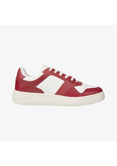 Tommy Hilfiger Jeans Cupsole Leather Kadın Kırmızı Spor Ayakkabı En0en02505 Kırmızı