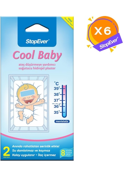 Stopever Cool Baby Ateş Düşürmeye Yardımcı Soğutucu Hidrojel Plas 6'Lı
