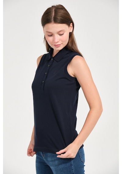 Kadın Regular Fit Kolsuz Polo Lacivert