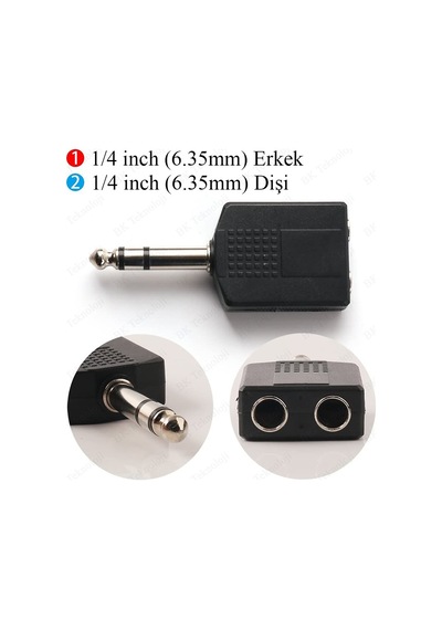 6.35mm (1/4 İnç) Erkek TRS - 2x6.35mm (1/4 İnç) Dişi Çoklayıcı
