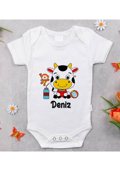 Bitmeyenkartus Bk Kids Isimli Bebek Body Zıbın - Model 31 Beyaz