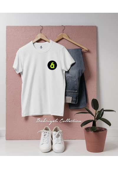Oversize Kaia Kripto Coin Cep Tasarımlı Unisex T-shirt Beyaz