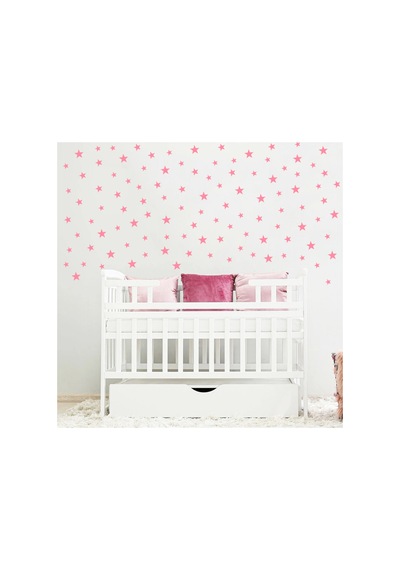 - 3-4-5cm Ebatlarında Karışık 112 Adet Bebe Pembe Yıldız Sticker Nocolor-c8484b42