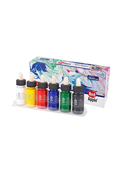 Red Apple Ebru Boyası 6 Renkx25 Ml Set