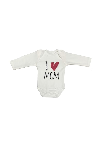 Babysena I Love Mom Erkek / Kız Bebek Body Beyaz