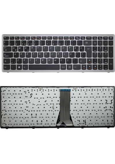 Gümüş-çerçeveli, Notebook Klavye - Lenovo S500 20248, 6557 Muadili İle Uyumlu