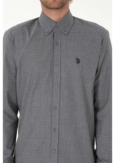 U.s. Polo Assn. Erkek Siyah Gömlek Desenli 50316598-vr046 Siyah