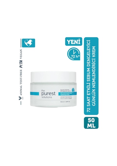 The Purest Solutions 72 Saat Etkili Sebum Dengeleyici Günlük Nemlendirici Krem 50 ML
