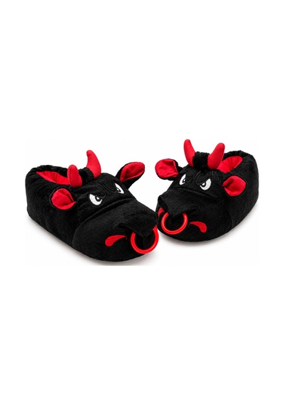 Modafocus Kızgın Boğa Figürlü Sessiz Kaydırmaz Taban Peluş Unisex Ev Pandufu Sevgili Kombin Terliği Siyah Siyah Modafocus Kızgın Boğa Figürlü Sessiz Kaydırmaz Taban Peluş Unisex Ev Pandufu Sevgili Kombin Terliği Siyah Siyah