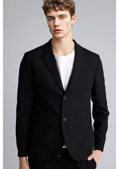 Defacto Modern Fıt Penye Blazer Ceket F2347ax26spbk27 Siyah-bk27