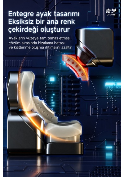 Qy Toys Manyetik 3x3 Hız Küpü Maglev M Pro Stickerless 48 Mıknatıslı Profesyonel Zeka Küpü 5,5 Cm