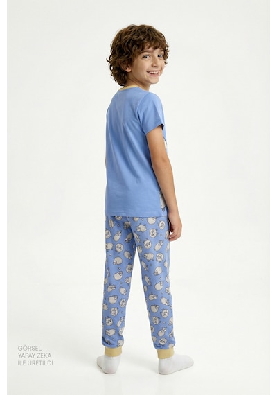 Penti - Mavi Erkek Çocuk Sheepy Pamuklu 2'li Pijama Takımı