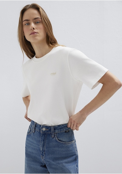 Mavi - Mavi Jeans Baskılı Ekru Tişört 1613804-80194 Ekru