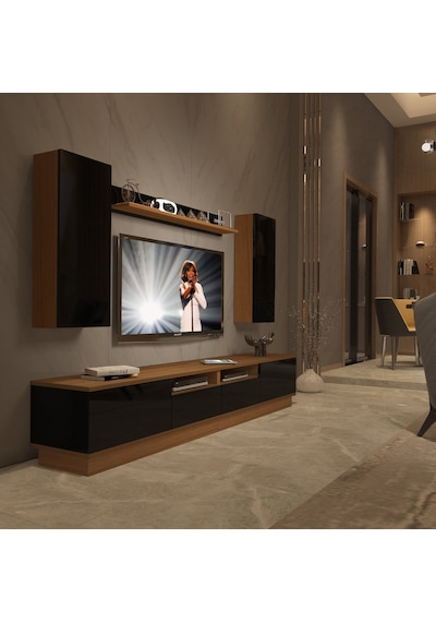 Decoraktiv Trendstyle 5220ds Mdf Tv Ünitesi Tv Sehpası Ceviz - Siyah