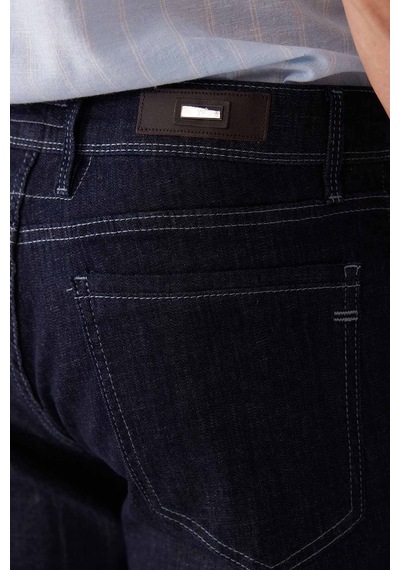 Ysf Erkek Lacivert Likralı Pamuklu Regular Fit Jean Kot Pantolon