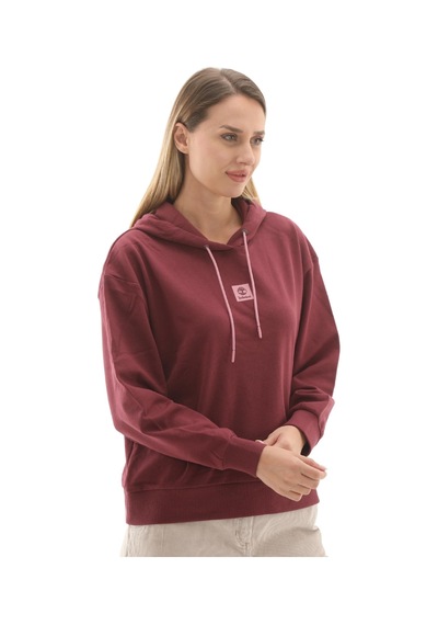 B0a5sx26481-r Timberland Stack Logo Loop Back Hoodie Kadın Sweatshirt Bordo B0a5sx26481-r Bordo