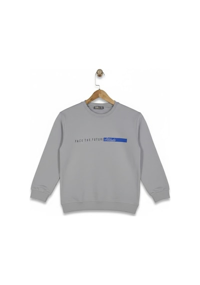 Baglan Erkek Çocuk Önü Baskılı Sweatshirt Bgl-st05235 Gri