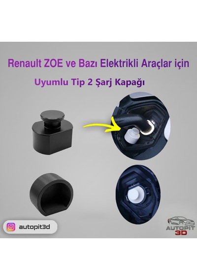 Renault Zoe Ve Bazı Elektrikli Araçlarla Uyumlu Tip 2 Şarj Kapağı