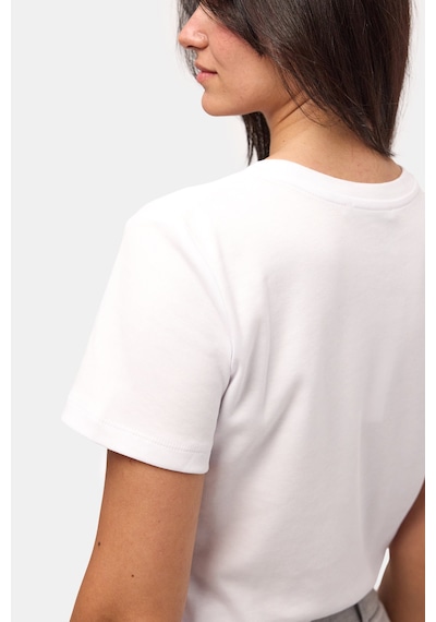 it's basic Kadın Beyaz S6-2 Bisiklet Yaka Organik Koton T-shirt