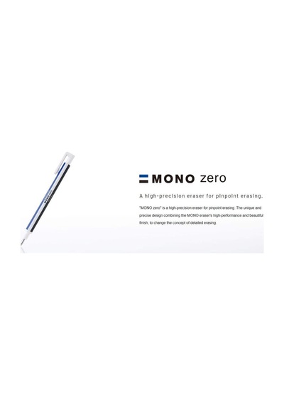 Tombow Mono Zero Kalem Silgi, Yassı Uç, 2,5x5mm, Siyah