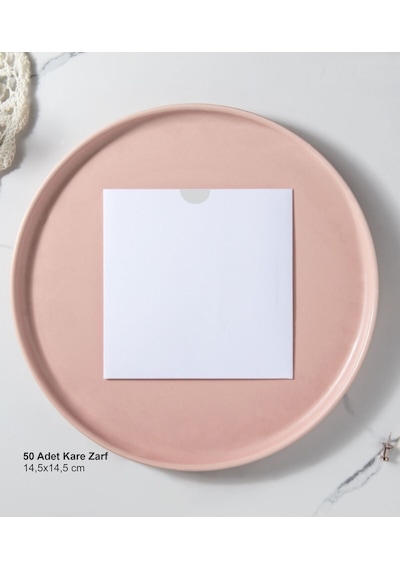 Kare Zarf Davetiye Zarfı 14,5x14,5 Cm Beyaz Zarf