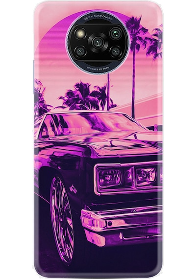 Xiaomi Poco X3 Pro Kılıf Silikon Desen Özel Seri Mor Araba 1711