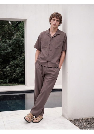 Lcw Vision Kahverengi Loose Fit Erkek Gömlek