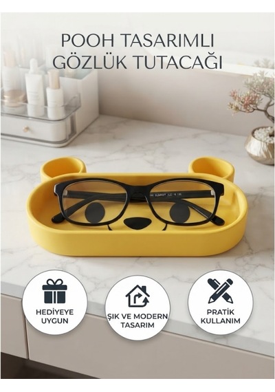 Sarı Ayıcık Tasarımlı Gözlük Tutucu Ve Çok Amaçlı Organizer