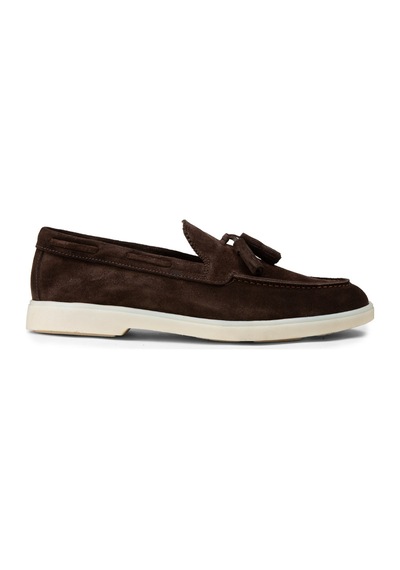 Deery Erkek Hakiki Süet Kahverengi Püsküllü Loafer - 02027mkhvc01